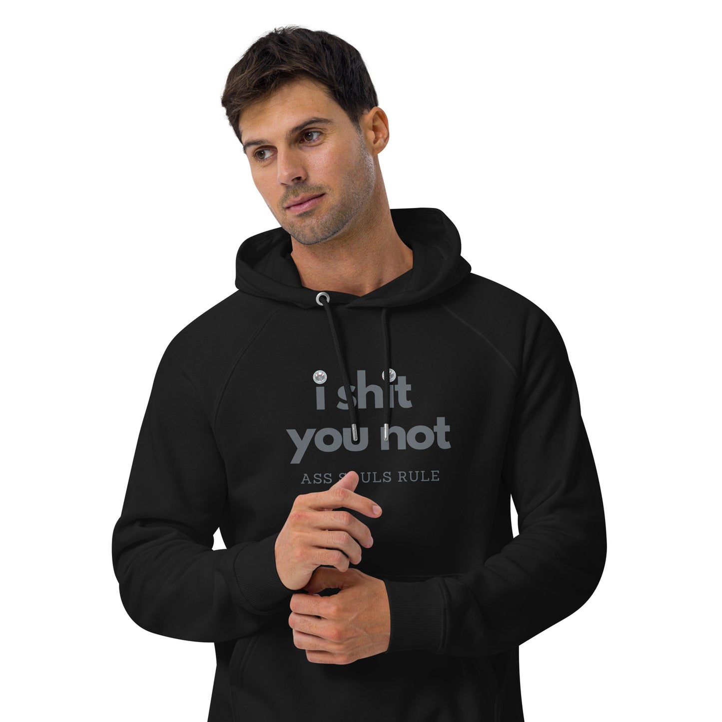 I Shit You Not unisex eco raglan hoodie